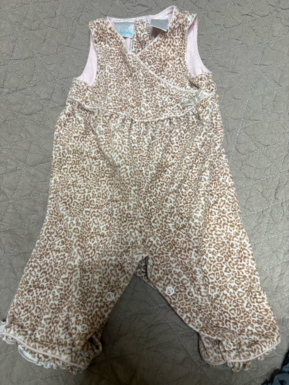 Koala Baby Infant Sleeveless Leopard Print Romper - Pink & Brown